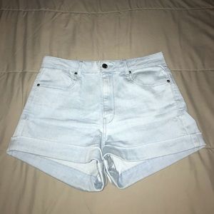 High waisted denim shorts